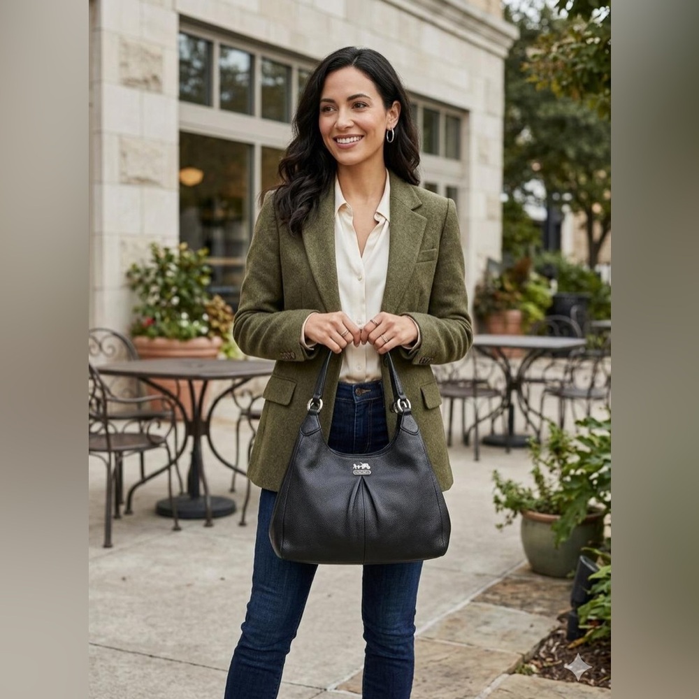 Coach Black Leather Shoulder Bag